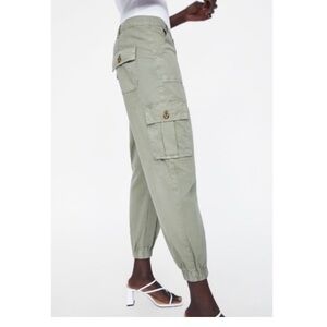 Zara khaki Green Cargo Joggers